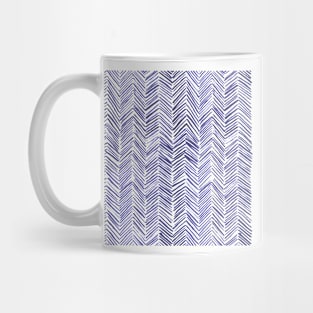 Watercolor Herringbone Pattern - Navy Blue Mug